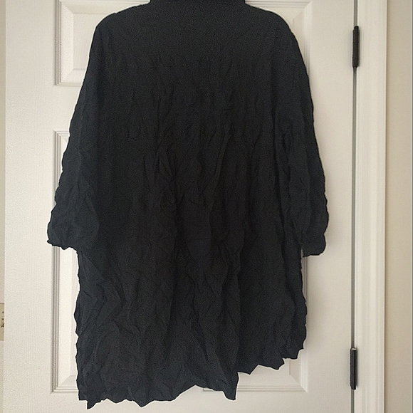 CHALET ET CECI Long Sleeve Jane Shirt Size Large Button Up Crinkled Black - Picture 8 of 11
